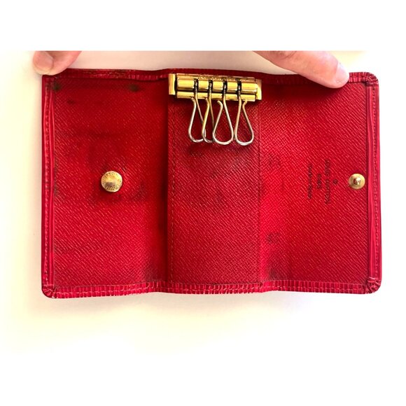 Louis Vuitton Red Epi Leather 4 Key Card Holder - Picture 4 of 12